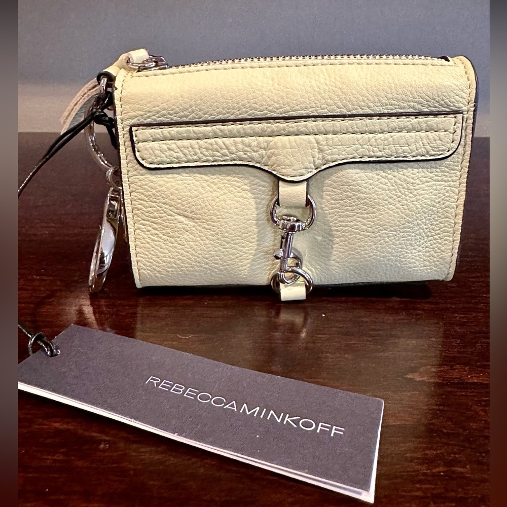NWT Rebecca Minkoff Mini MAC key fob in color Honey Dew - great spring color!